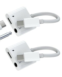 USB C 3.5mm �C���z���W���b�N �A�_�v�^�[ (2�Z�b�g) Type C �[�d�P�[�u�� 2in1 �X�v���b�^�[ DAC �I�[�f�B�I �}�C�N �C���z���W���b�N �� AUX �w�b�h�t�H���W���b�N �P�[�u�� �[�d �p���[ �Ή�iPh�c