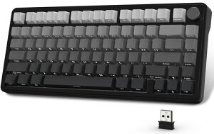 ATTACK SHARK x AJAZZ X85 �Q�[�~���O�L�[�{�[�h ���J�j�J���L�[�{�[�h bluetooth ���C�����X ���� ���Ő��X�C�b�` �K�X�P�b�g�}�E���g ���j�A �T�C�h���󒤍�PBT�`�F���[�L�[�L���b�v RGB �z�b�g�X�c