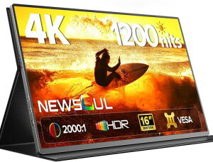 ���o�C�����j�^�[4K16�C���`Newsoul3840x2400�|�[�^�u�����j�^�[�����IPS�p�l��1200Nits�����P�x�|�[�^�u���f�B�X�v���C2000:1�R���g���X�g�T�u���j�^�[���o�C���f�B�X�v���C������ʔ�16:10USB