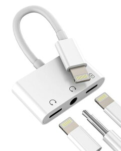 Lightning to 3.5mm�w�b�h�t�H���W���b�N�A�_�v�^�[(3in1)�Ή�iPhone 14/13/12 Pro�Ή� �[�d�EAUX�E�C���z���P�[�u������ �Ή�iPad Air USB�I�[�f�B�I�v���O�����ϊ��h���O��