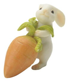 松野ホビーかわいい置物オブジェ動物マスコットうさぎとにんじんH3.5xW5.5xD2.5cm(ガーデニング&インテリア装飾series)GM-3855
