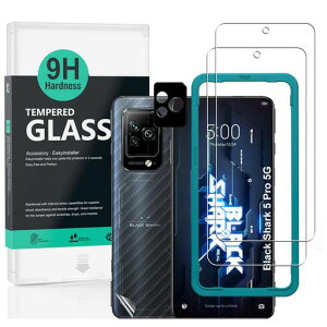 Ibywind �Ή� Black Shark 5 Pro 5G �K���X�t�B���� 2 ���ی�t�B���� �K�C�h�g�t�� �����Y�J�o�[(1��)�w�ʃV�[�g(1��) ���菝�h�~�ϏՌ��d�x 9H�����K���X�t�B�����y���炩�Ȏ�G��z�y�C�A�[���z�c