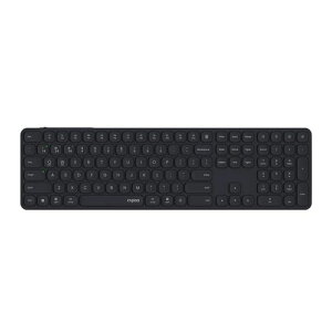 RAPOO E9550L ���C�����X �L�[�{�[�h �}���`�f�o�C�X Bluetooth US�z�� 110�L�[ �����^ �L�[�{�[�h 4�̃f�o�C�X�ڑ��\ �É� USB-C�[�d�� �A���~�����t���[�� Windows/Mac/Linux/Chrome�p �u���b�N