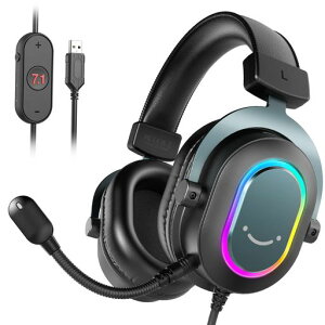 FIFINE�Q�[�~���O�w�b�h�Z�b�g7.1ch�T���E���h�T�E���h�Ή��Q�[�~���O�w�b�h�t�H��RGB�t���I�[�f�B�I�R���g���[���\PC/PS4/PS5�Ή��O��EQ�ݒ蓋��(�r�f�I�E�Q�[�~���O�E���y���[�h)���E�c
