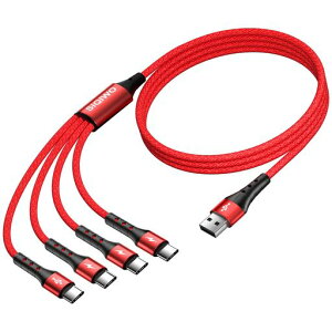 SIQIWO�}���`USBC�P�[�u���}���[�d[1.2M/2�p�b�N]QC3.0(3A)USBC�X�v���b�^�[�P�[�u��4in1�[�d�R�[�h4�̃^�C�vC�|�[�g�t��iPhone171615Pro/iPad