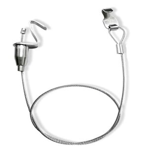 ピクチャーレールステンレスワイヤーフックワイヤーロープスリング自在金具付吊り下げ金具自在金具付額縁絵画壁掛け展示用(1mワイヤフック2本付きです)