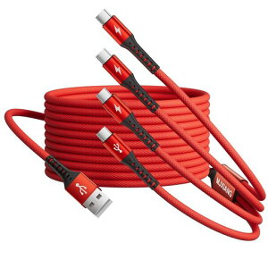 MJXIANG �}���`4 in 1 USB C�P�[�u�� 2.2M�A3A USB A - USB-C�X�v���b�^�[�P�[�u���A4��Type-C�����O�[�d�R�[�h�AQC 3.0 C�}���[�d�P�[�u���AiPhone 17/16/15�AiPad Pro�ASamsung