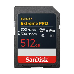 SanDisk512GBExtremePROSDXCUHS-II�������[�J�[�h-�ő�300MB/�b�̓ǂݎ��Ə������ݑ��x�AV90�A8K�A4KUHD�ASD�J�[�h-SDSDXDM-512G-GN4IN�B