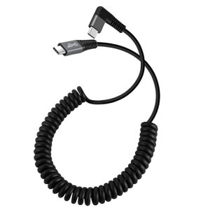 xiwaiUSB4ストレッチType-C直角オス-オス延長コード20Gbps100W8Kキーボードコイル状USB-C充電器データケーブルノートパソコンタブレット用