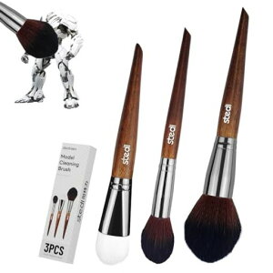 stedi模型クリーニングブラシキット模型ホビーメイキングツールソフト2本と硬いフィギュアダスターブラシ1本模型ダスターブラシ像用ガンダムスケールミリタリーホビークラフト木の色