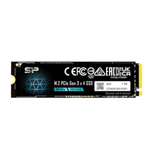 Silicon Power (�V���R���p���[) 1TB - NVMe M.2 PCIe Gen3x4 2280 TLC SSD (SP001TBP34A60M28)