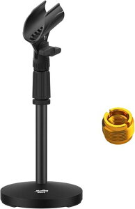 Moukey �}�C�N�X�^���h ��� 32~47cm���������\ �ϊ��l�W�t Blue Yeti/Snowball/SM57/SM58 /SM86/SM87�Ή� (1�_) MMs-2