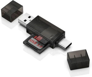 ChrisPow SD�J�[�h���[�_�[ 2-in-1 Type-C & USB3.0 �}�C�N��SD�J�[�h���[�_�[ iPhone17/16/15���� OTG�Ή� usb c�������J�[�h���[�_�[ �^�C�vC usb a �A�_�v�^�[ MicroSD ����