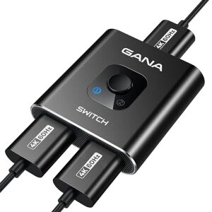 HDMI�ؑ֊� 4k@60hz HDMI���z��AGANA �o���� hdmi�Z���N�^�[ �A���~�j�E�� 1����2�o��/2����1�o�� �蓮 �؂�ւ��� �R���p�N�g Xbox PS5/4/3 DVD�v���[���[Fire Stick�K�p