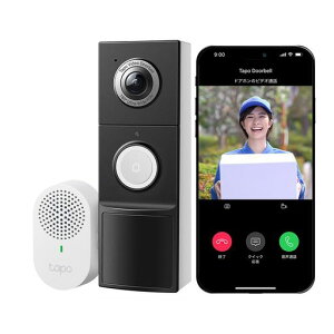 Tapo �X�}�[�g�h�A�z�� �X�}�z �r�f�I�h�A�x�� �C���^�[�z�� �J�����t�� 2K 5MP (500����f ���C�����X AI���m �t���J���[ 180°���L�p Tapo D235