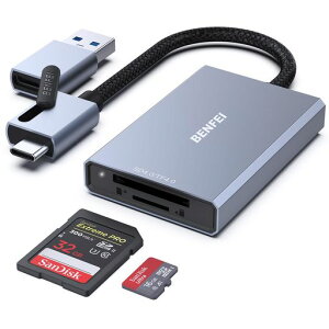 BENFEI SD 4.0 USB type-C/A 2-in-1 �J�[�h���[�_�[�AUHS-II UHS-I �����]�� iPhone 15 �ASDXC�ASDHC�ASD�AMMC�ARS-MMC�AMicro SDXC�AMicro SD�AMicro SDHC