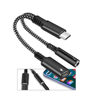 2IN1 ���z���W���b�N �ϊ� typec �C���z�� �ϊ� �y2024�zPD 60W�}���[�d Hi-Fi���� �i�C�����҂� �n�C���] �����^�т��ȒP1Padpro/GooglePixel/Xperia/Samsung Galaxy �Ή�(�u���b�N 1��)