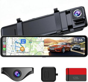 �y128GBSD�J�[�h�t���ECarPlay/AndroidAuto�Ή��z�h���C�u���R�[�_�[�~���[�^11�C���`WDR/HDR���N����ԈÎ��i�r/���y/�ʘb�Ή�Siri/Google�A�V�X�^���g���p�\FM���M�Ή��J�����Y�[���@�\