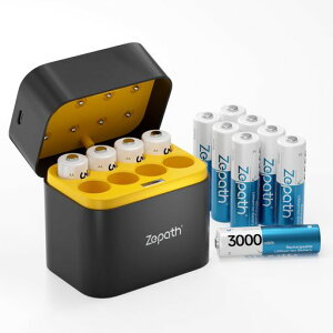 Zepath�[�d�d�r�P�O���`�E��1.5V12�{����Z�b�g3000mWh�[�d�r1600��ȏ�z�g�p�\�����������Ԏ��R���d�}��2.5h�}���[�dLED�[�d�C���W�P�[�^���C�݌v�[�d��̑g�ݍ��킹�d�r���[���{��戵�c