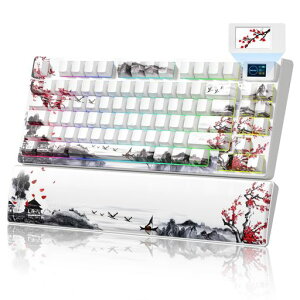 WomierSK80PRO�Q�[�~���O�L�[�{�[�hLCD�X�N���[�����ڃL�[�{�[�h����75%���C�A�E�g�e���L�[���X�z�b�g�X���b�v�Ή��K�X�P�b�g�\��Bluetooth5.0/2.4G/�L���ڑ�PBT�L�[�L���b�vRGB�o�b�N���C�g