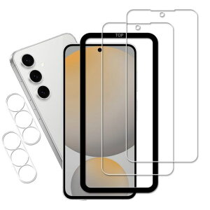 HUAKE ���Y�Ɏq�f�ސ� �Ή� Galaxy S25 FE �p �K���X�t�B���� �J�����t�B���� ���� �K���X �d�x9H �t�� �ی� �t�B���� �����Y�J�o�[�y2��+2��+�K�C�h�g�t���z