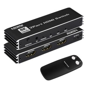 HDMI �ؑ֊� 2x1 8K@60Hz�A4K@120Hz�A1080P@240Hz HDMI �ؑ֊� 2����1�o�� �蓮 �؂�ւ��� PS5/4/3�ANintendo Switch�ADVD�v���[���[�AFire Stick�Ȃǂ̓K�p