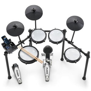 Alesis �d�q�h���� �Z�b�g �É����b�V���p�b�h �܂肽���ݎ� 10�C���`�X�l�A Bluetooth USB MIDI 440�ȏ�̃T�E���h �h�����X�e�B�b�N ���K Drumeo���b�X�� �L�b�N�y�_���t�� �A���V�X Nitro Max Kit