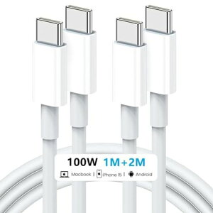 USBTypeC[dP[uUSBC/TypeCP[uy1m+2m2{ZbgzPDΉ100W/5A}[dUSB-Cfh~iPhone16/16Pro/15/15PlusiPad