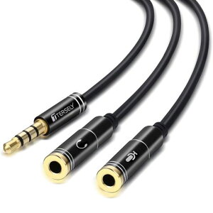 [2026�A�b�v�O���[�h] T Tersely 3.5mm �I�[�f�B�I�ϊ��P�[�u�� ���z�P�[�u�� �w�b�h�z��+�}�C�N�p�ϊ��A�_�v�^ �w�b�h�Z�b�g �C���z�� �w�b�h�z�� Y����W���b�N�R�l�N�^ 4��(TRRS)�I�X*1 3��(TRS)�c