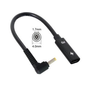 JSERTypeCUSB-C���X����-DC/�����`�d��PD�[�d�P�[�u���B�m�[�g�p�\�R��18-20V(HP�p4.0x1.7mm)�ɑΉ��B