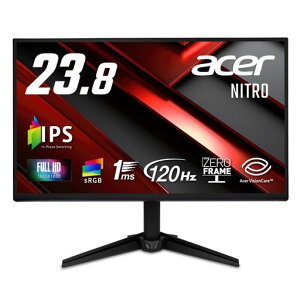 Acer Nitro �Q�[�~���O���j�^�[ 23.8�C���` ���C�h �t��HD ����� IPS 120Hz 1ms(VRB) sRGB 99% AdaptiveSync �u���b�N�u�[�X�g HDMI 1.4 DisplayPort 1.2 �X�s�[�J�[����