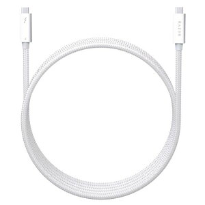 Razer���C�U�[Thunderbolt4Cable2mWhite40Gbps�̒������f�[�^�]���ő�100W�̃p�X�X���[�[�d�\8K�𑜓x�ϋv���̂���ґg�P�[�u��Windows/Mac/Thunderbolt3
