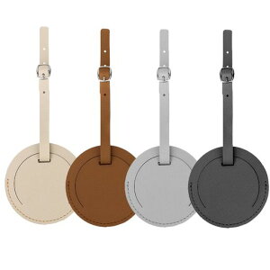 ラゲッジタグスーツケース目印ネームタグスーツケーススーツケースタグスーツケースネームタグラゲージタグ荷物タグネームタグスーツケースタグ4枚入り円形PU皮製取り外し簡単超軽量…