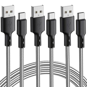USB Type C �P�[�u�� �y3�{�Z�b�g 3m�z�^�C�v C �[�d�P�[�u�� �}���[�d �����f�[�^�]�� �f���h�~ Samsung Galaxy S20/S10 Huawei P30 / P20 / P10 Google Pixel Xperia XZ