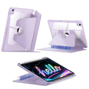 FintieiPadAir11インチケースM3(2025第7世代)/M2(2024第6世代)/Air5/42022/202010.9インチ透明バックカバーマルチアングルケースPencil収納可能磁気スタンド