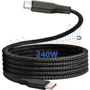 USBC�P�[�u���X�p�C�����P�[�u���y240WPD�}���[�d�z���Εt���������[usbctousbc�P�[�u��480Mbps�f�[�^�]��TypeC�[�d�R�[�h�ϋv���i�C�����҂݌`��L���ێ�MacBook/Pad