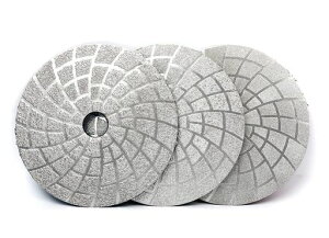 Z-LION3PcsDiamondGrindingDiscVacuumBrazedPolishingPadGraniteMarbleConcreteFastPolishingGrinding(4Inch)