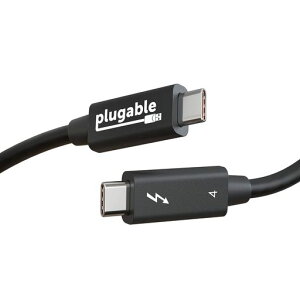 PlugableThunderbolt4�P�[�u��40Gpbs100W(20V5A)�[�d�Ή�1m[Thunderbolt�F��]4K���j�^�[x2USB4Thunderbolt3USB-C�݊�