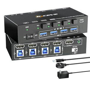 KCEVEHDMI2.1KVMXCb`PCؑ֊41oEDID@\8K@60Hz/4K@120Hz4PCKVMؑ֊USB3.0L[{[hA}EXAj^[4PCŋL茳XCb`t
