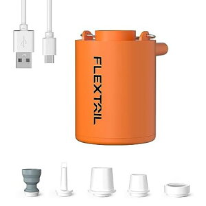 FLEXTAILGEARTINYPUMP2024携帯式エアーポンプ最軽量ポンプ電動ポンプ3.5KpaTYPE-C充電式空気入れ・空気抜くプール用浮き輪真空袋キャンプインフレータブル家具(オレンジ)