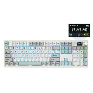 EPOMAKERQK108�t���T�C�Y�Q�[�~���O�L�[�{�[�h��ʃm�u�t�����C�����X8000mAQMK/VIA�Ή��N���[�~�[�R�g�R�g�K�X�P�b�g�\��RGB�o�b�N���C�g�z�b�g�X���b�vMac�L�[�L���b�v2.4GhzBT