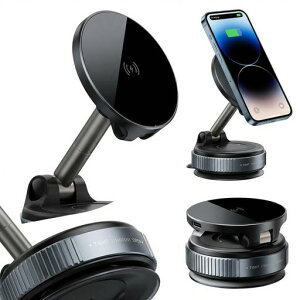 LUSSAKKA �^��z�����X�}�z�z���_�[ �� ���C�����X�[�d MagSafe�Ή� 15W �}���[�d �ԍڃz���_�[ ���C �����h�~ �p�x���� 360�x��] iPhone 16 15 14 13 12 Android �S�@��Ή� ���͋z�� ��� �f�X�N
