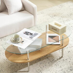 オーエスジェイ(OSJ)ローテーブル強化ガラス高級韓国風組立て簡単ガラステーブル二段収納収納付きおしゃれリビング一人暮らしスチール脚モダン