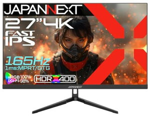 JAPANNEXT27�C���`FASTIPS�p�l������165Hz/1ms(MPRT)�Ή�4K(3840x2160)�𑜓x�Q�[�~���O���j�^�[JN-IPS27G165UHDMI2.1DPsRGB:100%DCI-P3:98%