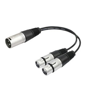 マイクケーブルEIGHTNOOXLRケーブルキャノンケーブルマイクXLR(オス)to2-XLR(メス)XLRケーブル分岐30cm3ピンY型XLRバランスケーブルマイク録音用プロ録音コンデンサマイク等