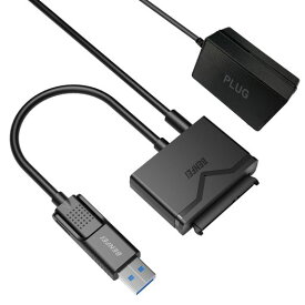BENFEI SATA-USB 3.0ケーブル、USB 3.0-SATA IIIハードドライブアダプタ、2.5 3.5インチHDD / SSDハードドライブディスクおよび12V / 2A電源アダプタ付きSATAオプティカルドライブに対応、UASPをサポー...