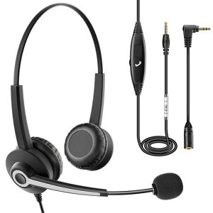 Wantek �w�b�h�Z�b�gPC�p 3.5mm ���� �m�C�Y�L�����Z�����O�}�C�N�t�� iPhone�AiPad�A�p�\�R���ASkype�AWeb��c�A�R�[���Z���^�[�A�����[�g���[�N�A�ݑ�Ζ��ɓK�p����� �v�� �r�W�l�X �ʐM���Ɓc