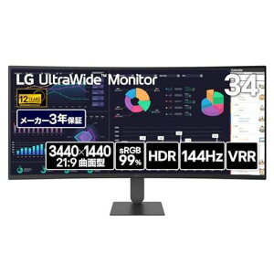 LG �E���g�����C�h���j�^�[ UltraWide Monitor 34U620B-B 34�C���` �Ȗ�(1800R)/3440x1440/VA/��10.7���F�\��/sRGB