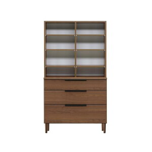 立義フリーボードリビングボード書棚幅100x奥行42x高さ165cmウォールナット436009