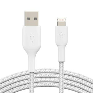 Belkin USB-A to ���C�g�j���O�P�[�u�� �u���C�f�b�h�ґg iPhone13 / 12 / SE / 11 / XR �Ή� �}���[�d �����ϋv MFi�F�� 3M �z���C�g BOOST CHARGE�������� CAA002bt3MWH